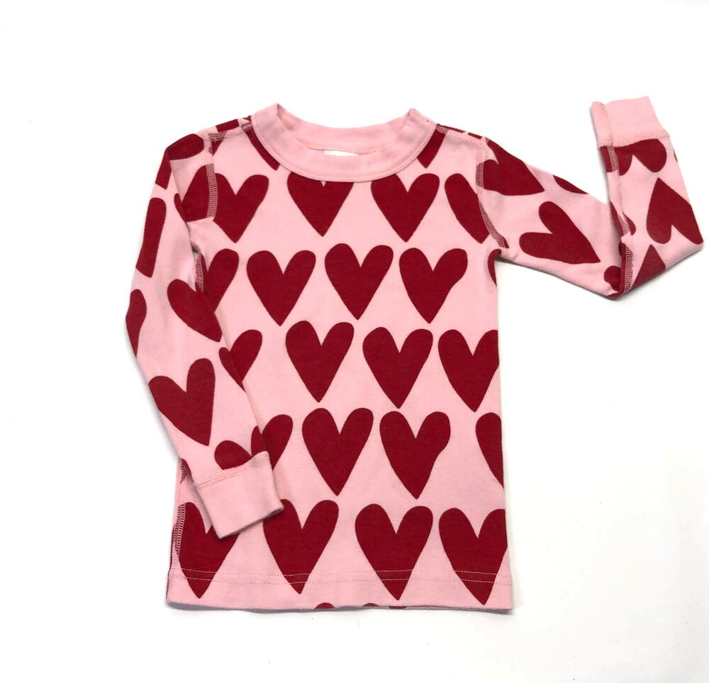 HANNA ANDERSSON GIRLS HEART PJ TOP SIZE 3/4